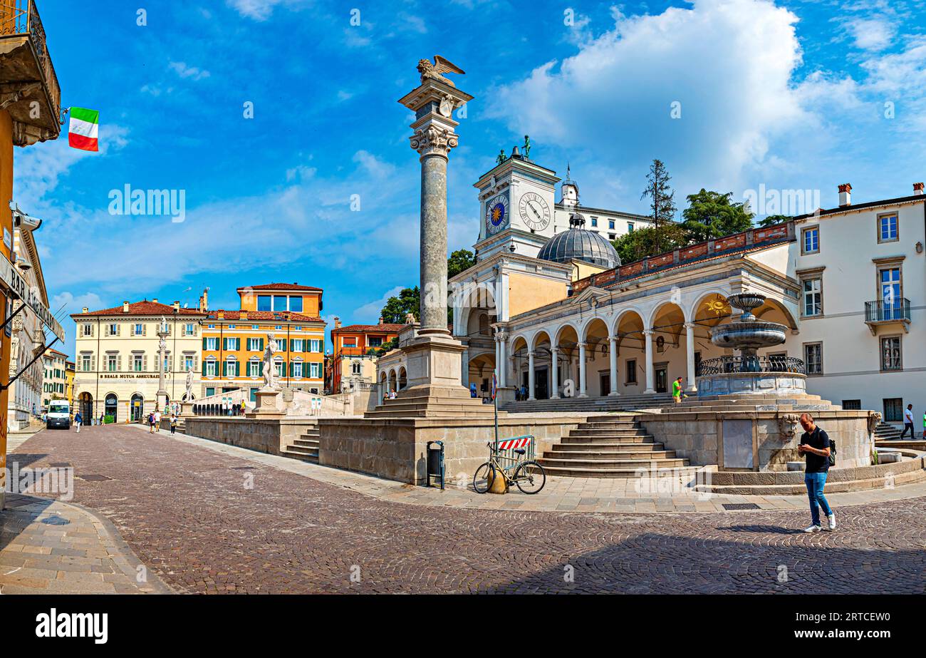 Piazza della Liberta di Udine, Friuli Venezia Giulia, Italia Foto Stock