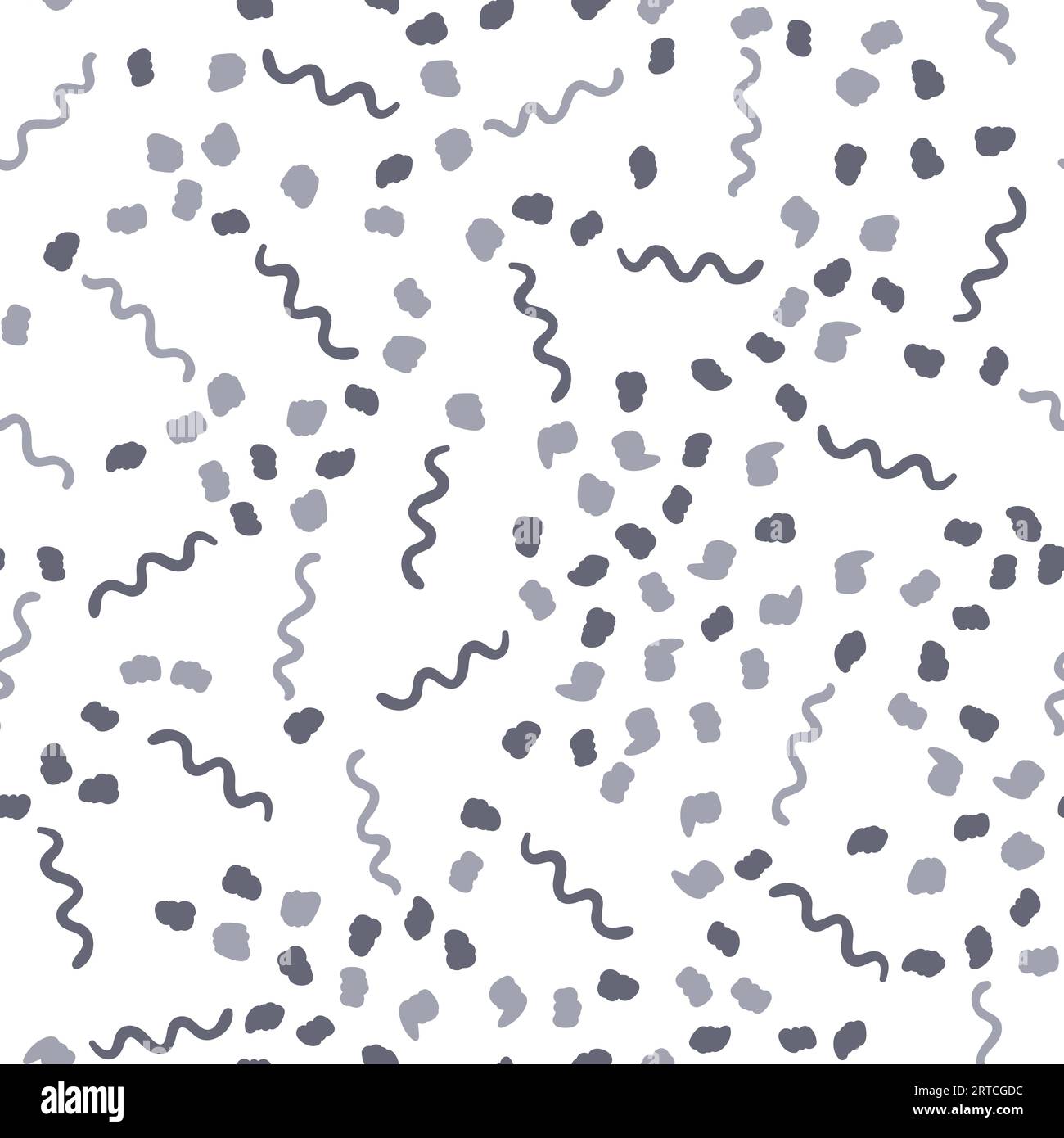 Motivo senza cuciture elementi astratti semplici disegnati a mano su sfondo bianco Illustrazione Vettoriale