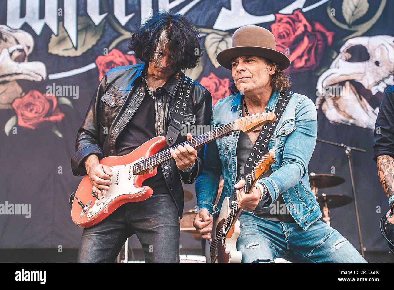 Horsens, Danimarca. 11 agosto 2023. Il musicista e cantante hard rock danese Mike Tramp esegue un concerto dal vivo durante il festival metal danese Jailbreak 2023 a Horsens. (Foto: Gonzales Photo - Rolf Meldgaard). Foto Stock