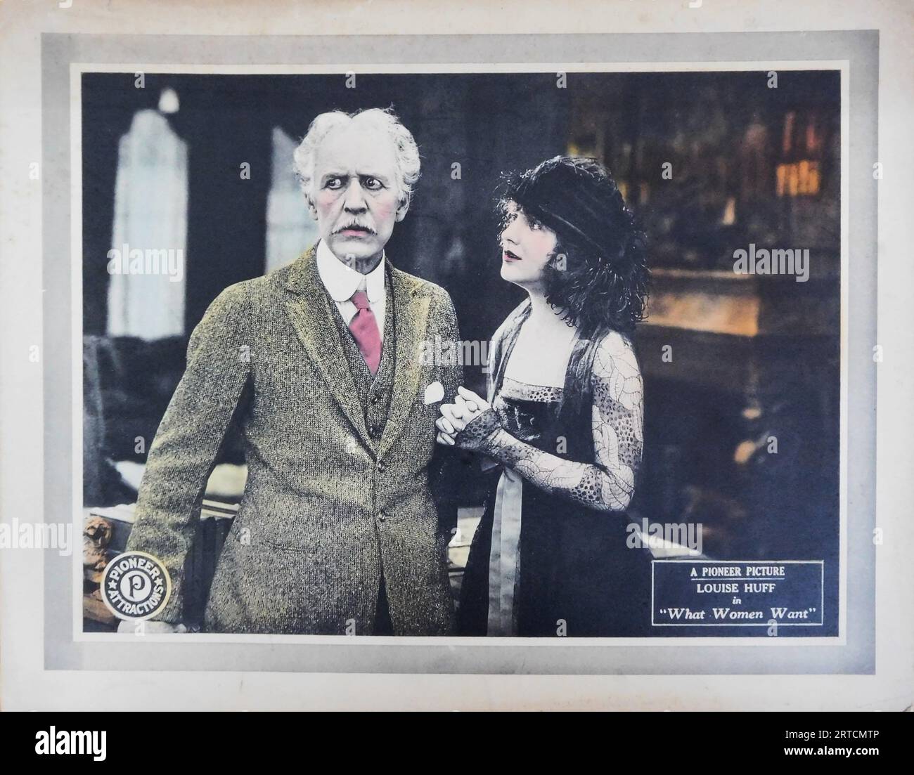 VAN DYKE BROOKE e LOUISE HUFF in WHAT WOMEN WANT 1920, regista GEORGE ARCHAINBAUD, storia George Middleton American Cinema Corporation / Pioneer Film Corporation Foto Stock