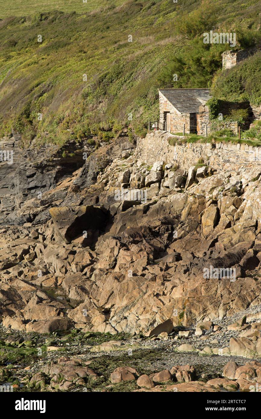 Port Quin Beach Cornwall Foto Stock