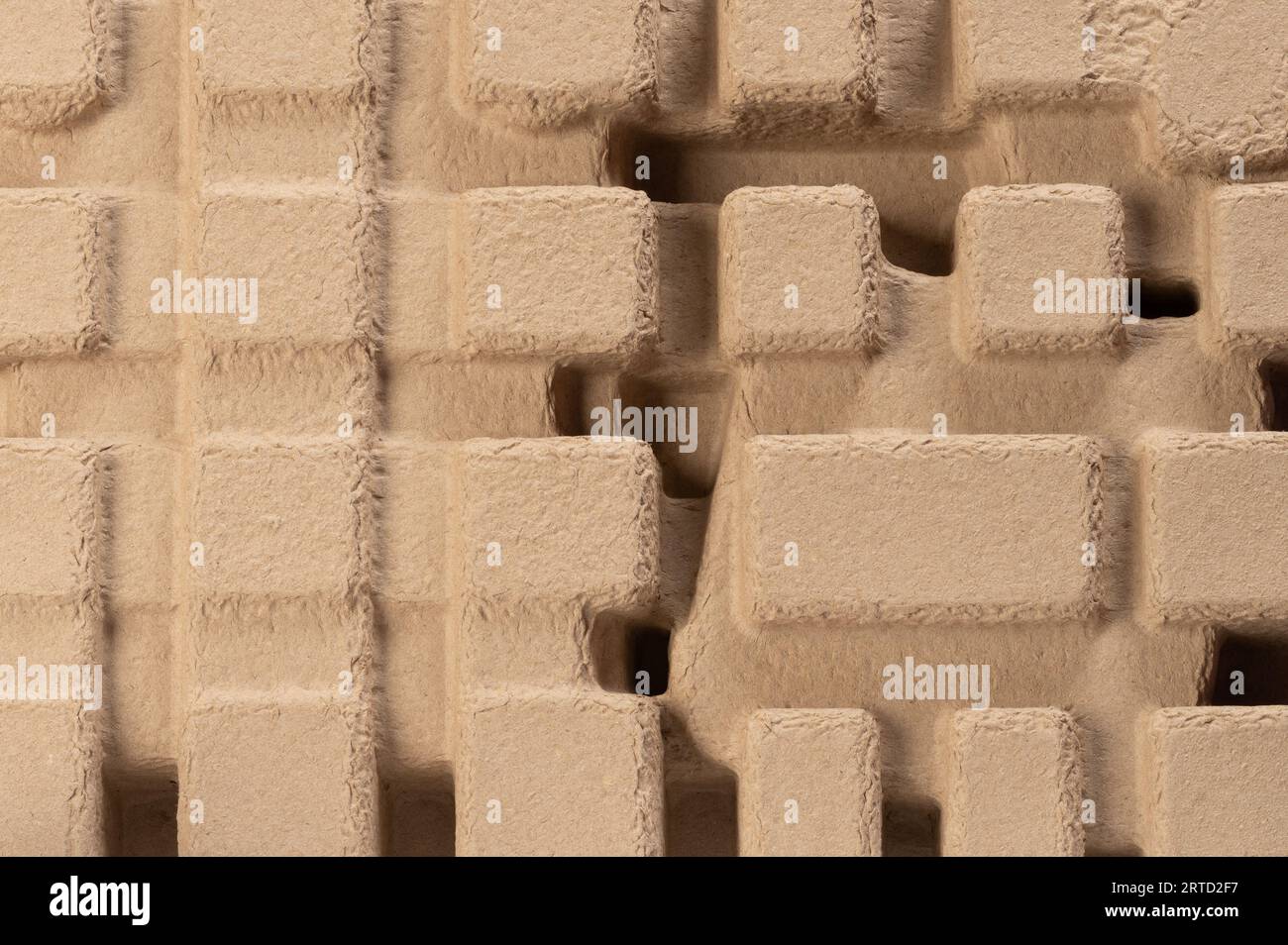 Scatola di carta dell'ammortizzatore in cartone riciclato vista ravvicinata Foto Stock