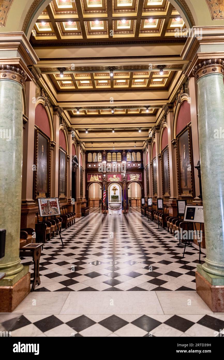 Interni del Grand Lodge of Pennsylvania Philadelphia New Jersey USA Foto Stock