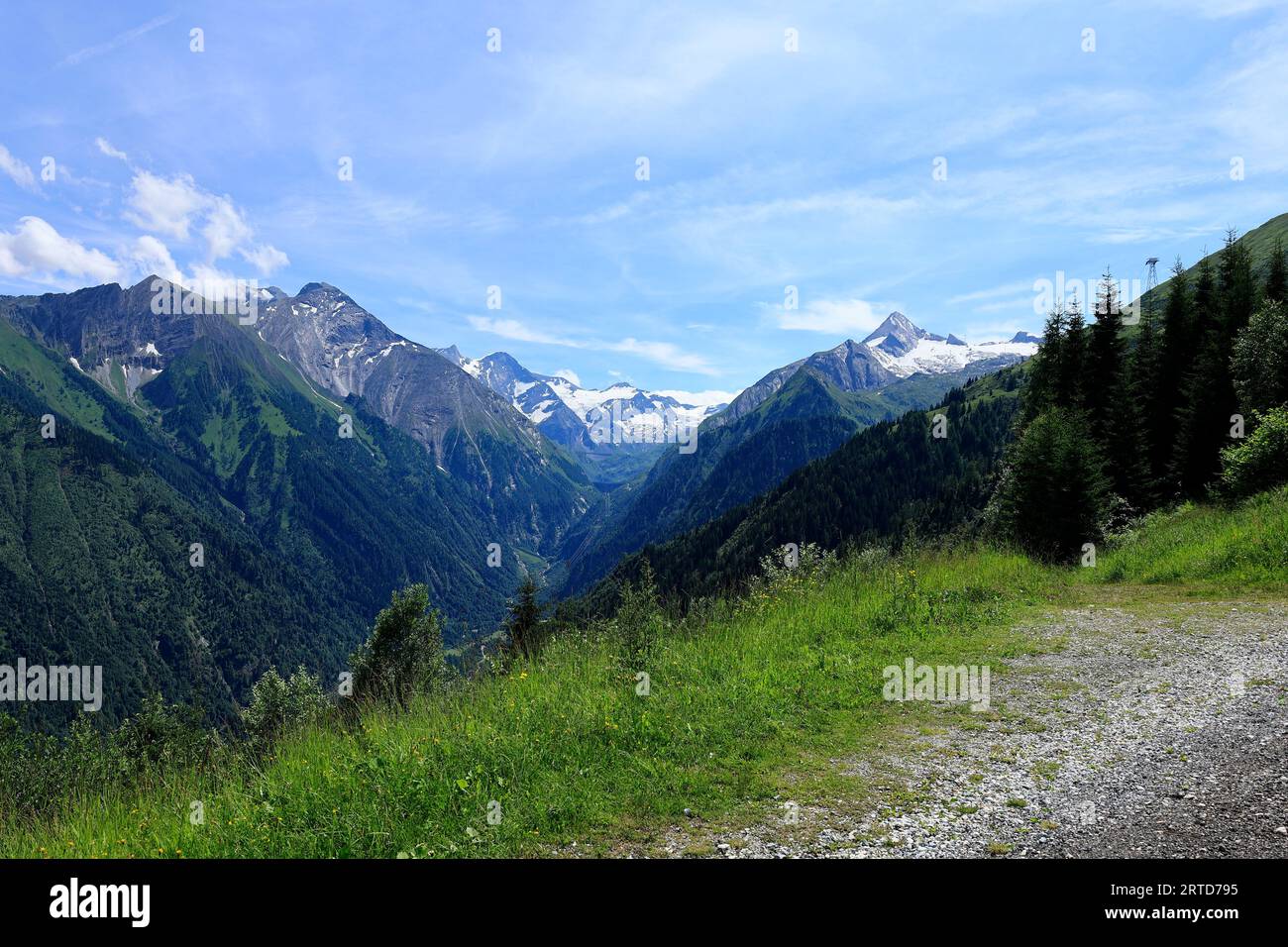 Vista sulle Alpi vicino a Kaprun Foto Stock