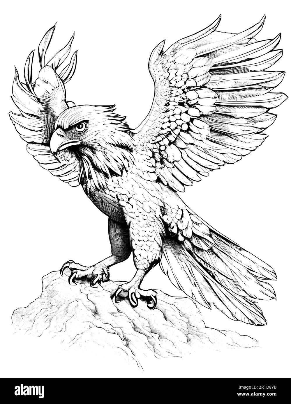 Eagle Cartoon Flying Illustrazione Vettoriale