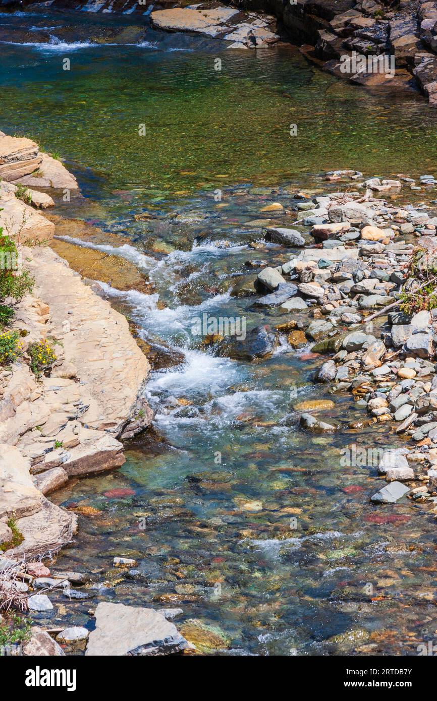 Siyeh Creek nel Glacier National Park in Montana. Foto Stock