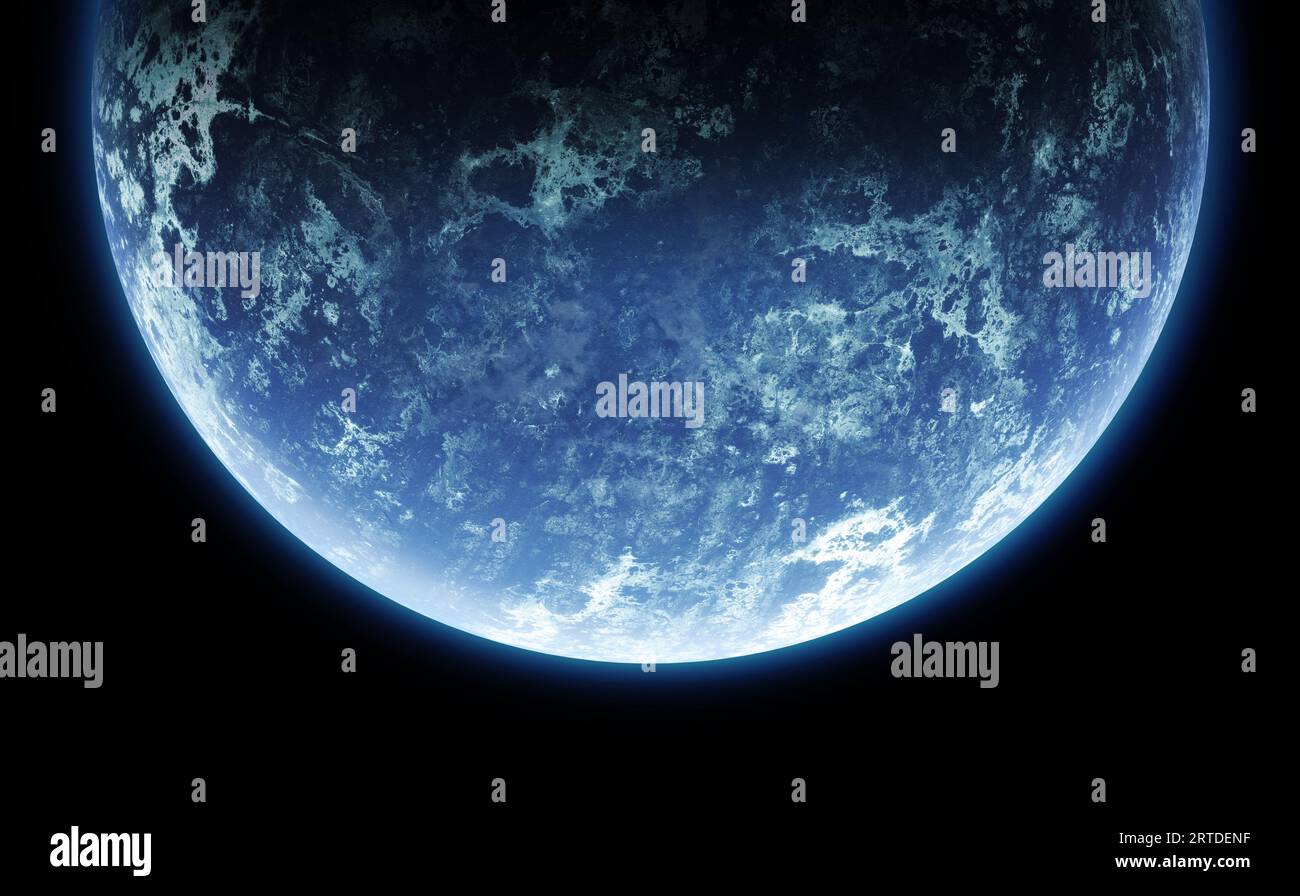 planetina nello spazio profondo. animazione 3d. Foto Stock