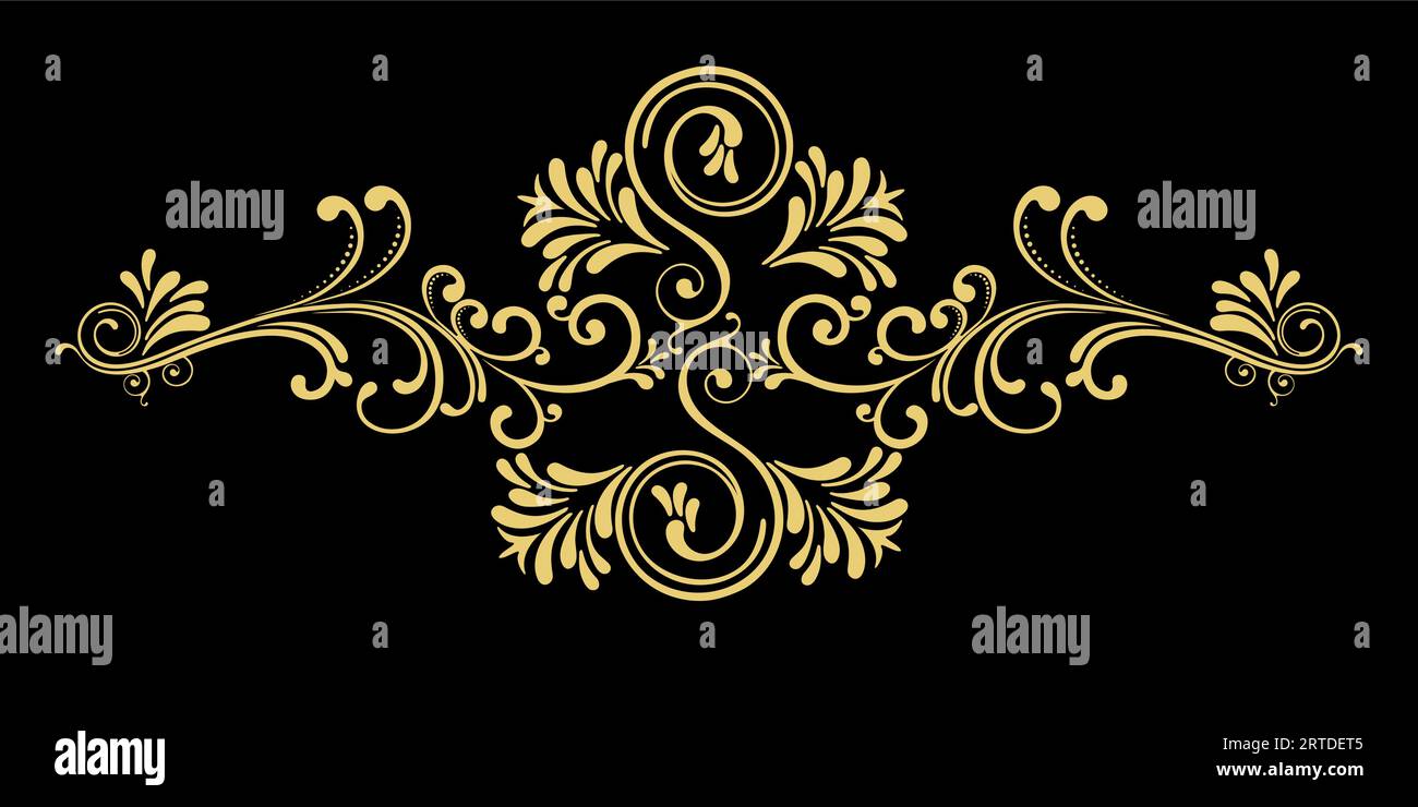 Motivo decorativo. Ricci di forme e dimensioni diverse formano un unico ornamento. Modello per packaging, interior design, cartoline, saluti, inviti Illustrazione Vettoriale