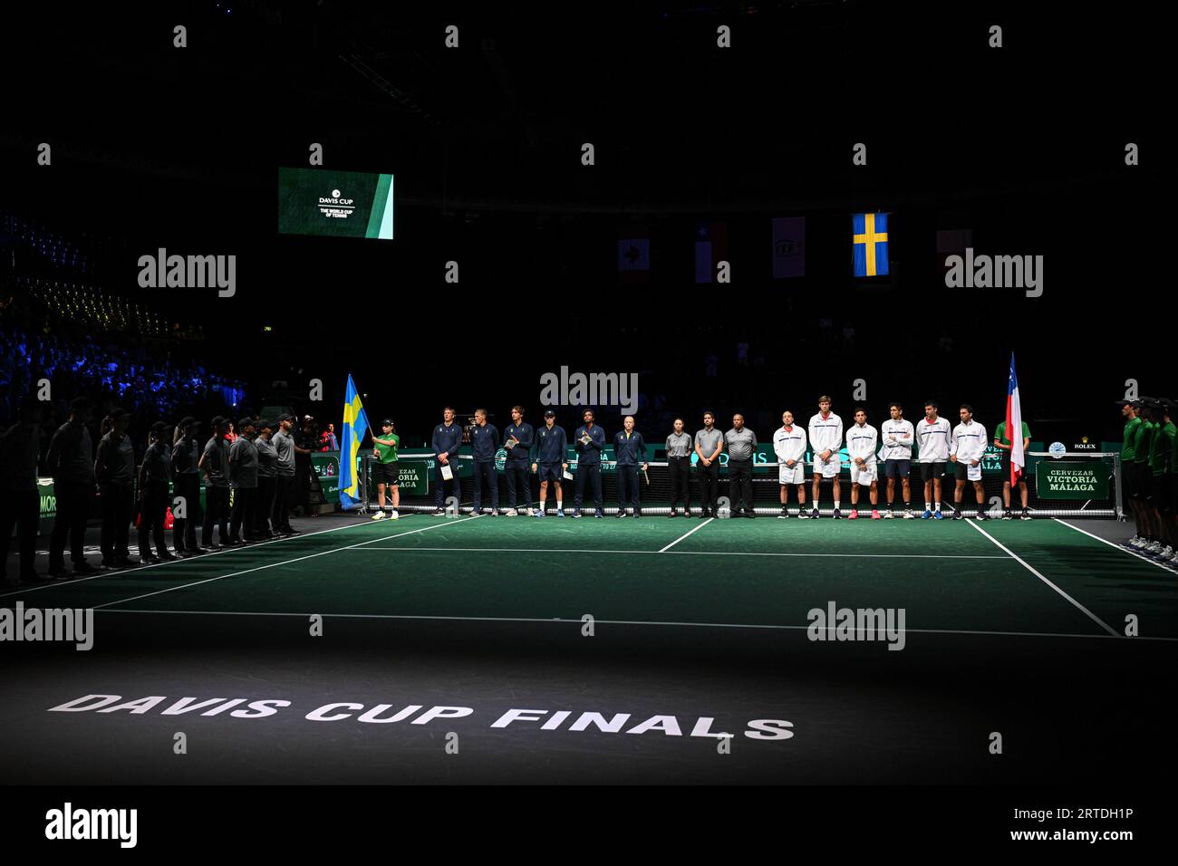 Bologna, Svezia e Cile prima delle finali di Coppa Davis tra Svezia e Cile all'Unipol Arena di Bologna, Italia Tennis (Cristiano Mazzi/SPP) credito: SPP Sport Press Photo. /Alamy Live News Foto Stock