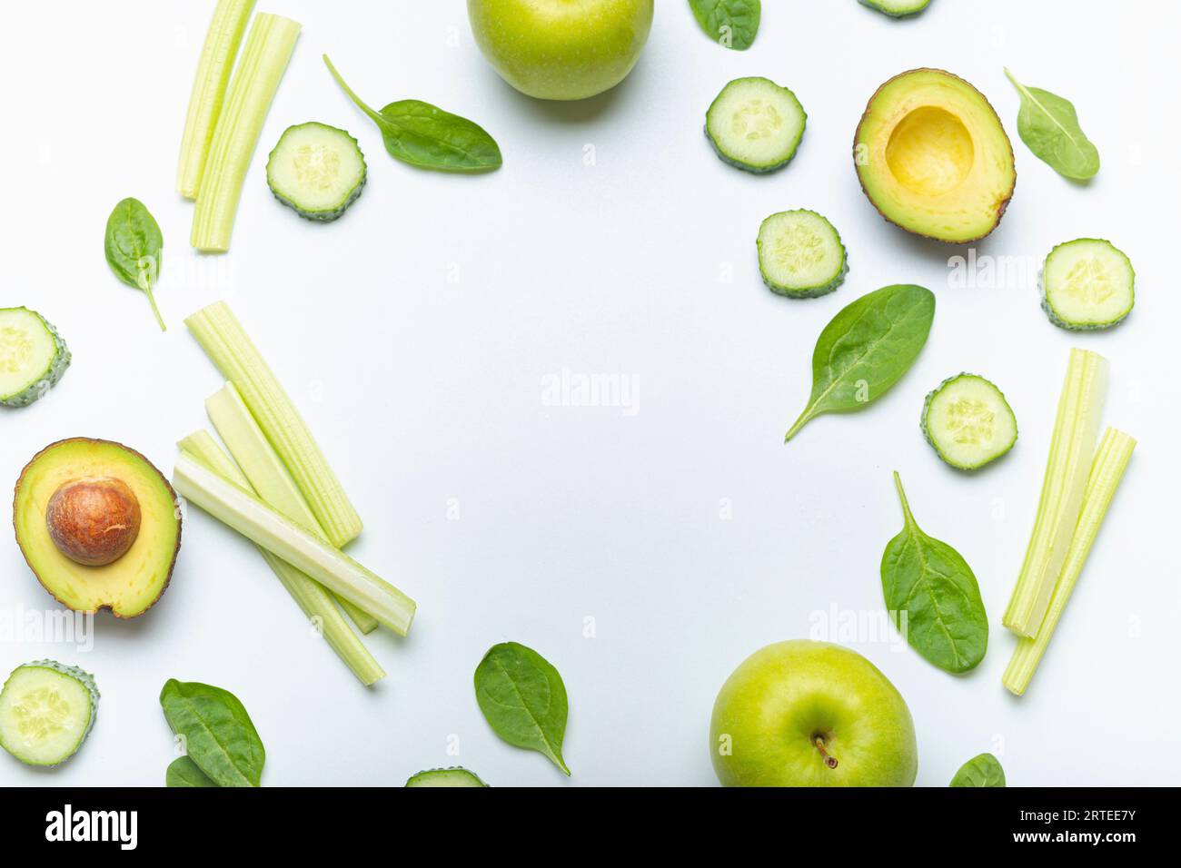 Il verde di frutta e verdura Foto Stock