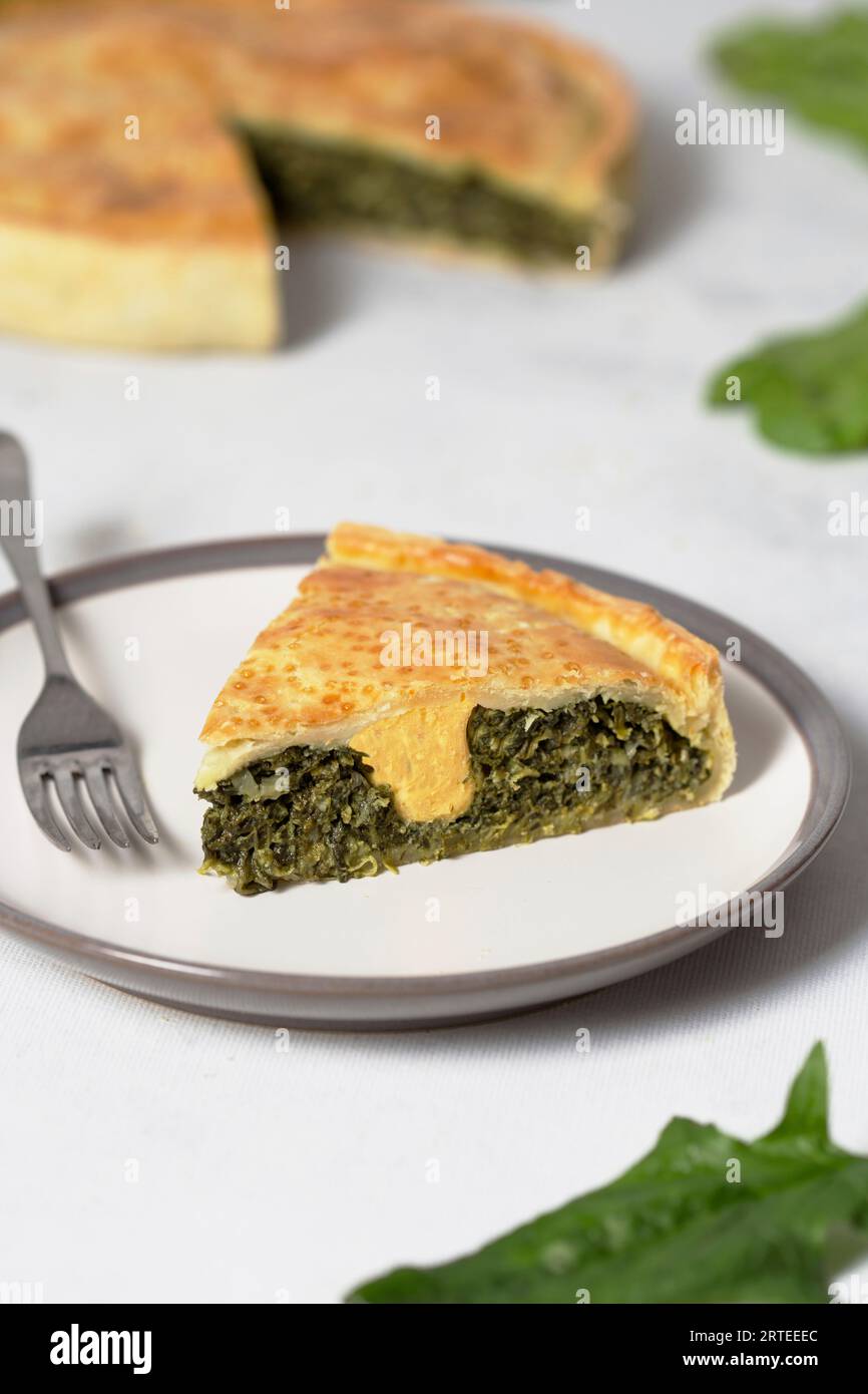 Torta di spinaci Foto Stock