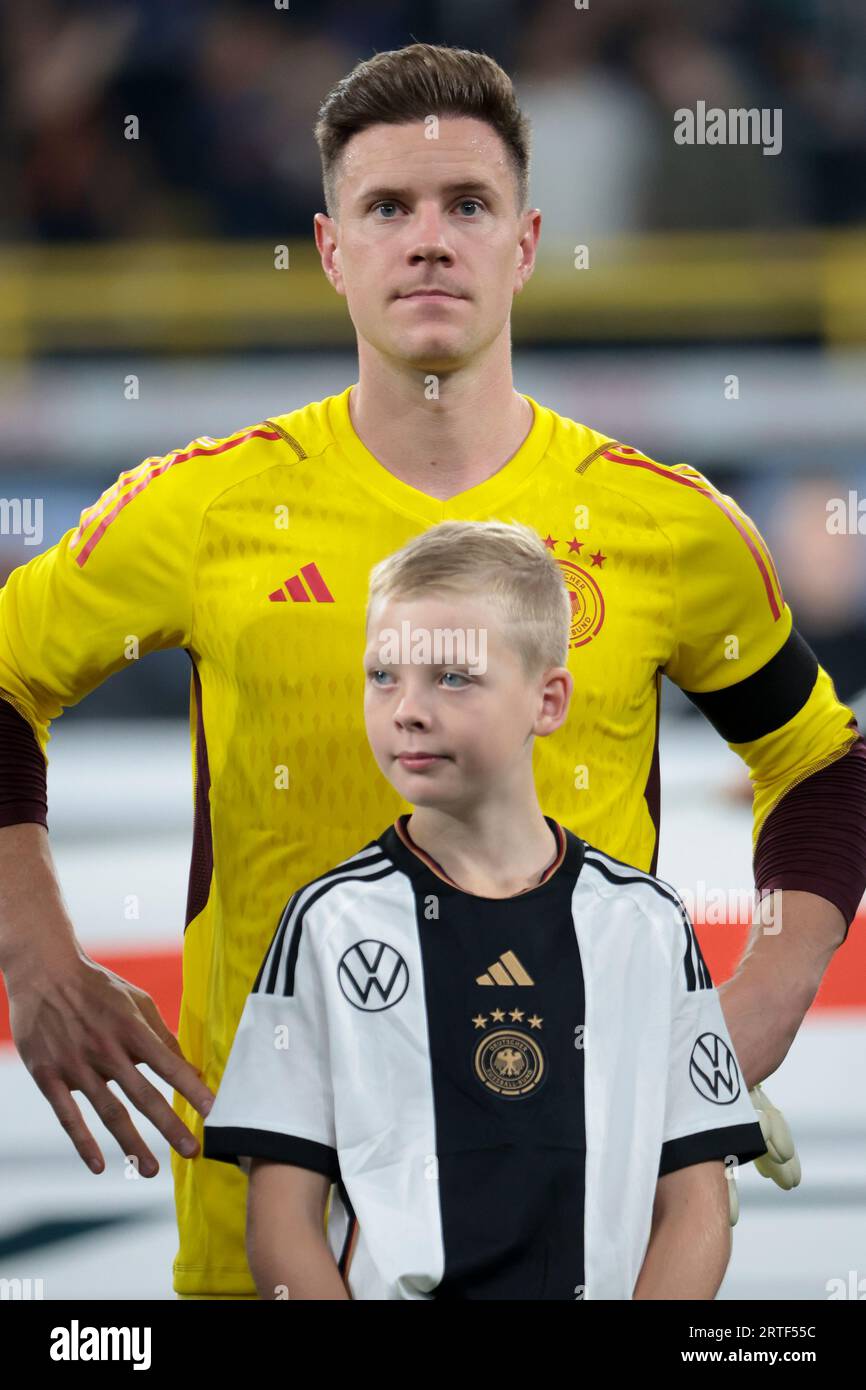 Dortmund, Allemagne. 12 settembre 2023. Il portiere tedesco Marc-Andre ter Stegen guarda in prima della partita di calcio amichevole internazionale tra Germania e Francia il 12 settembre 2023 al Signal Iduna Park di Dortmund, Germania - foto Jean Catuffe/DPPI Credit: DPPI Media/Alamy Live News Foto Stock