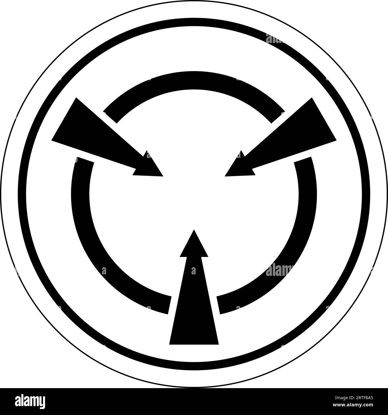 Simbolo del dispositivo statico con segno circolare Illustrazione Vettoriale