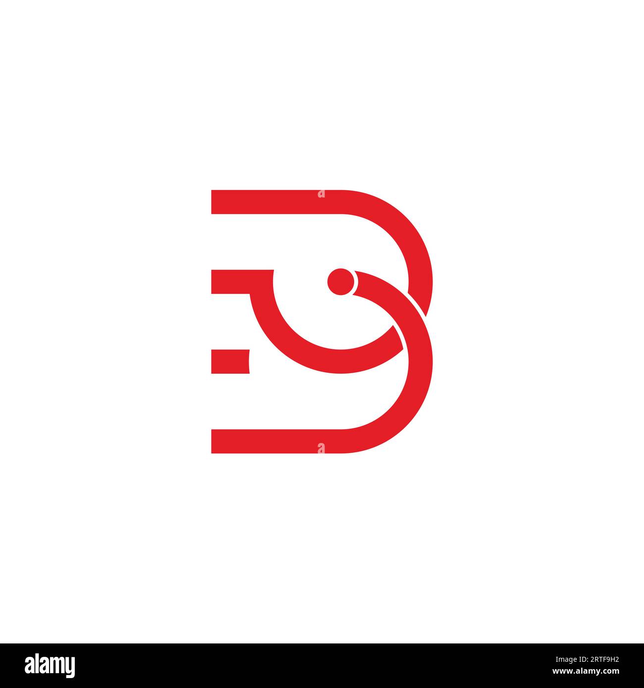 vettore logo geometrico semplice con movimento pb letter Illustrazione Vettoriale