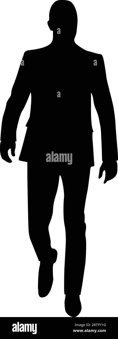 Silhouette maschile o vettoriale che cammina Illustrazione Vettoriale