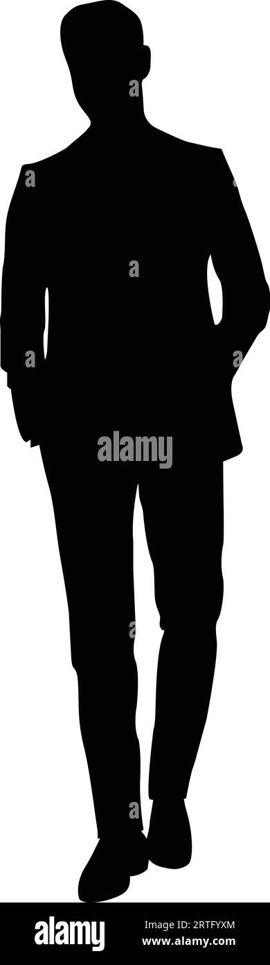 Dapper Man con silhouette in abito Illustrazione Vettoriale