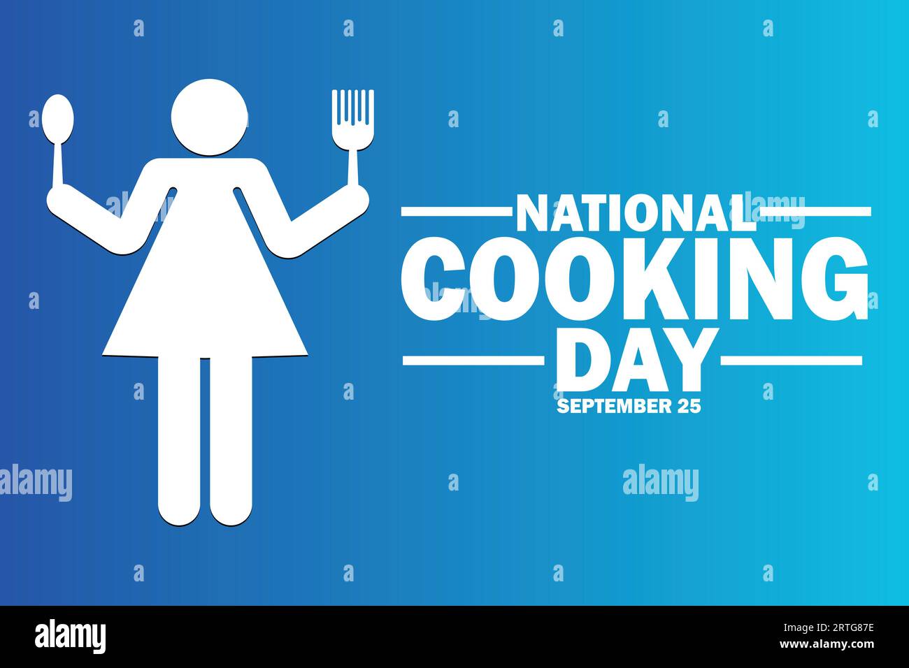 Illustrazione del vettore del National Cooking Day. Concetto di cucina. Modello per sfondo, banner, scheda, poster con iscrizione di testo. Illustrazione Vettoriale