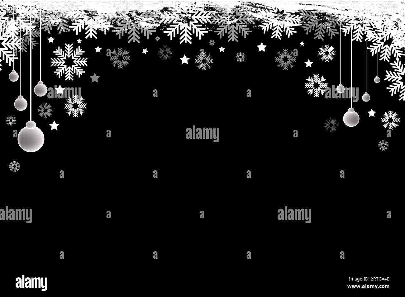 Buon Natale con cornice su sfondo nero Foto Stock