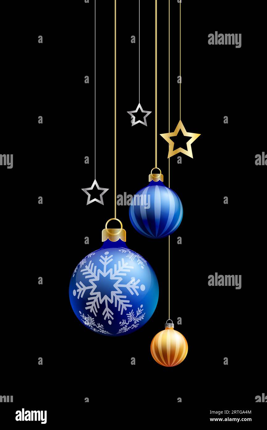 Buon Natale con cornice su sfondo nero Foto Stock