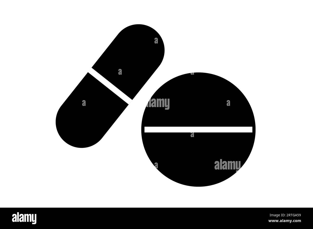 Icona della medicina su sfondo bianco isolato. Foto Stock