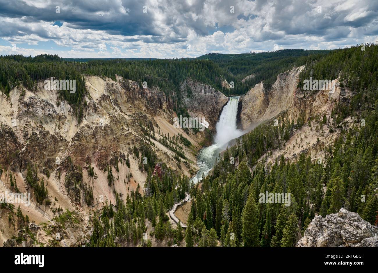 Cascate inferiori del fiume Yellowstone, parco nazionale di Yellowstone, Wyoming, Stati Uniti d'America Foto Stock