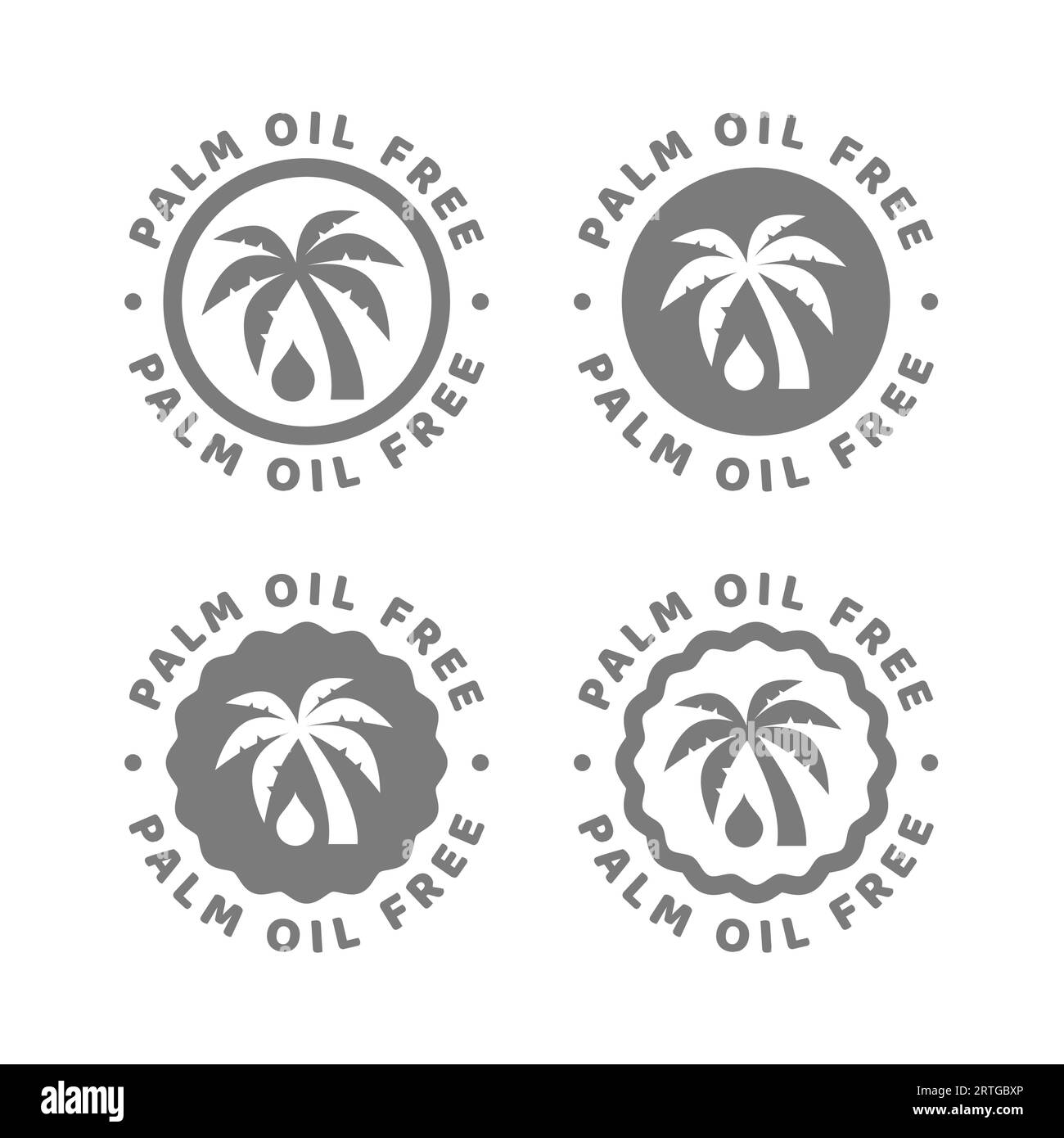 Etichetta vettoriale senza olio di palma. Nessun timbro o adesivo del cerchio con olio di palma. Illustrazione Vettoriale