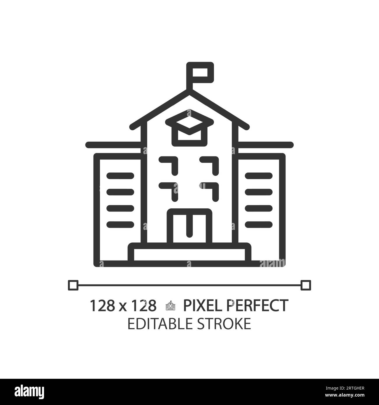 Icona scolastica a linee sottili modificabile in 2D. Illustrazione Vettoriale
