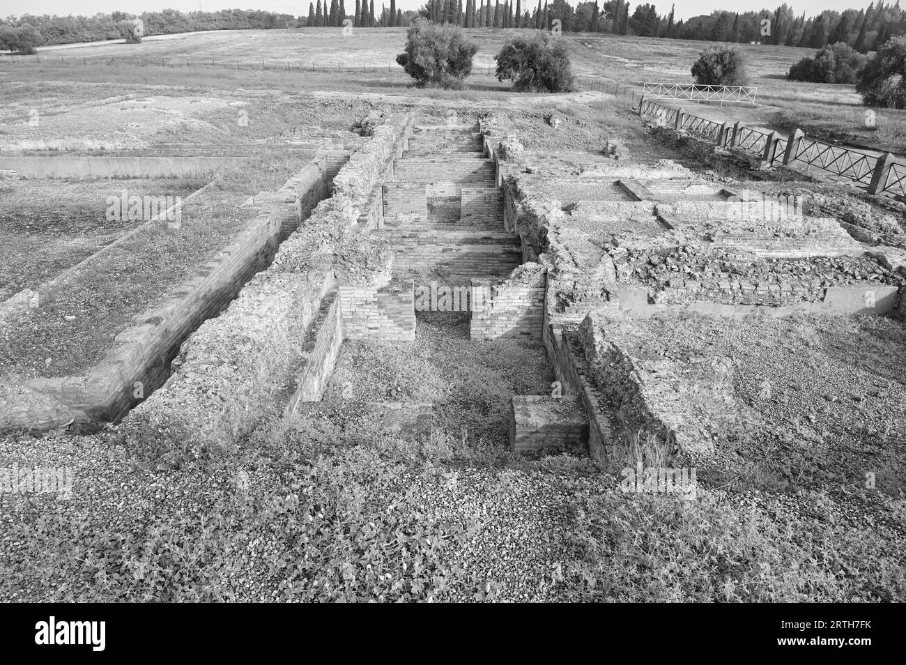 Rovine delle terme romane di Italica a Siviglia. Foto Stock