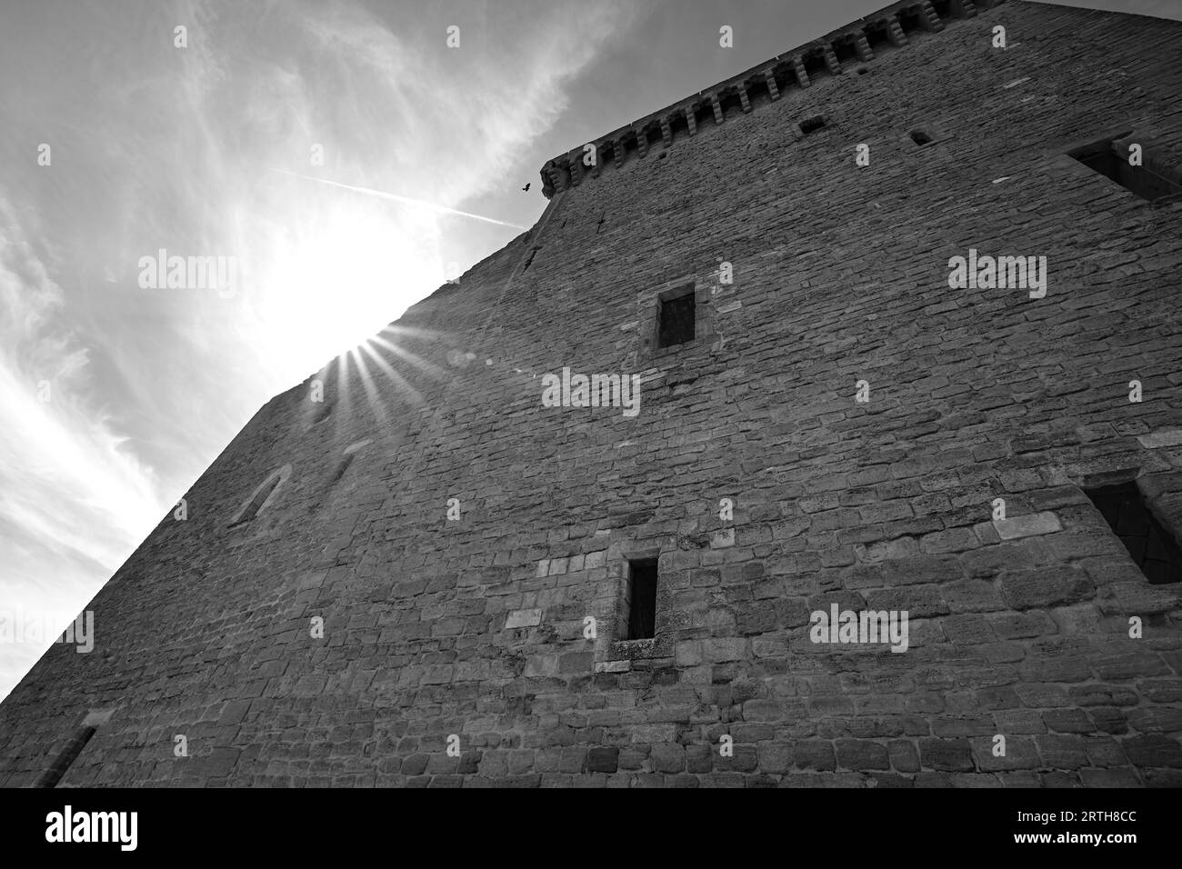 Château de Châteauneuf-du-Pape distrutto dai tedeschi nella seconda guerra mondiale con la dinamite Foto Stock