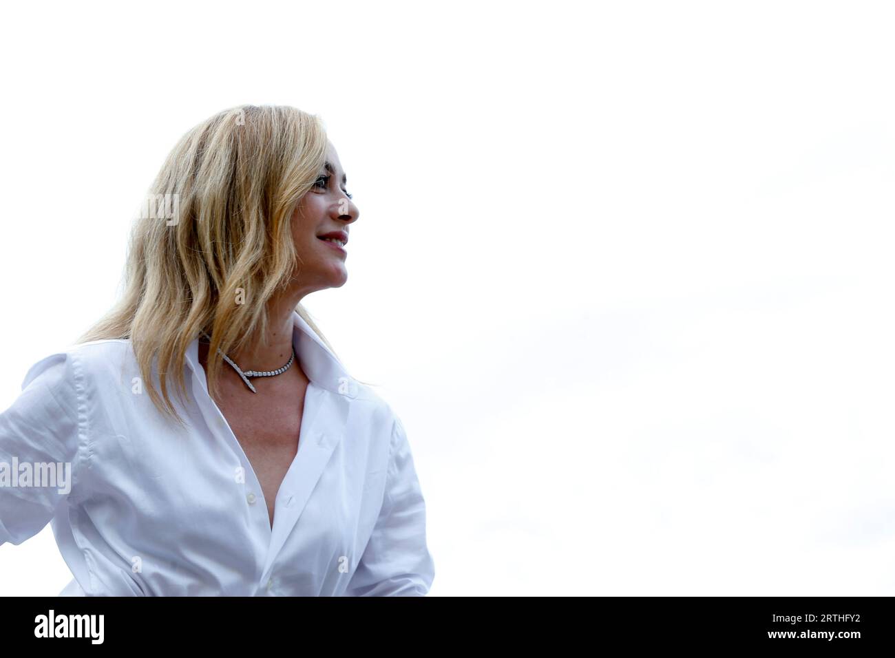 Madrid, Spagna, 12 settembre 2023, l'attrice spagnola, Marta Hazas (Santander, 1977), nota per la sua interpretazione nella serie "El internado" o "Velvet", è vista martedì 12 settembre 2023, mentre posa per i media durante la presentazione del film "Amigos hasta la muerte" (con il suo titolo in spagnolo), debutto alla regia dell'attore Javier Veiga (fuori telaio), a Madrid (Spagna). "Amigos hasta la muerte" uscirà nei cinema il 22 settembre, dopo il successo in diversi festival. Questa drammatica commedia di produzione ispano-messicana ruota intorno ai limiti dell'amicizia, ciascuno Foto Stock