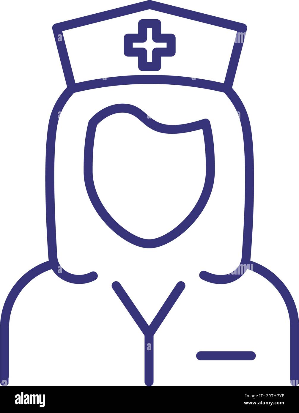 Icona linea uniforme infermiere Illustrazione Vettoriale