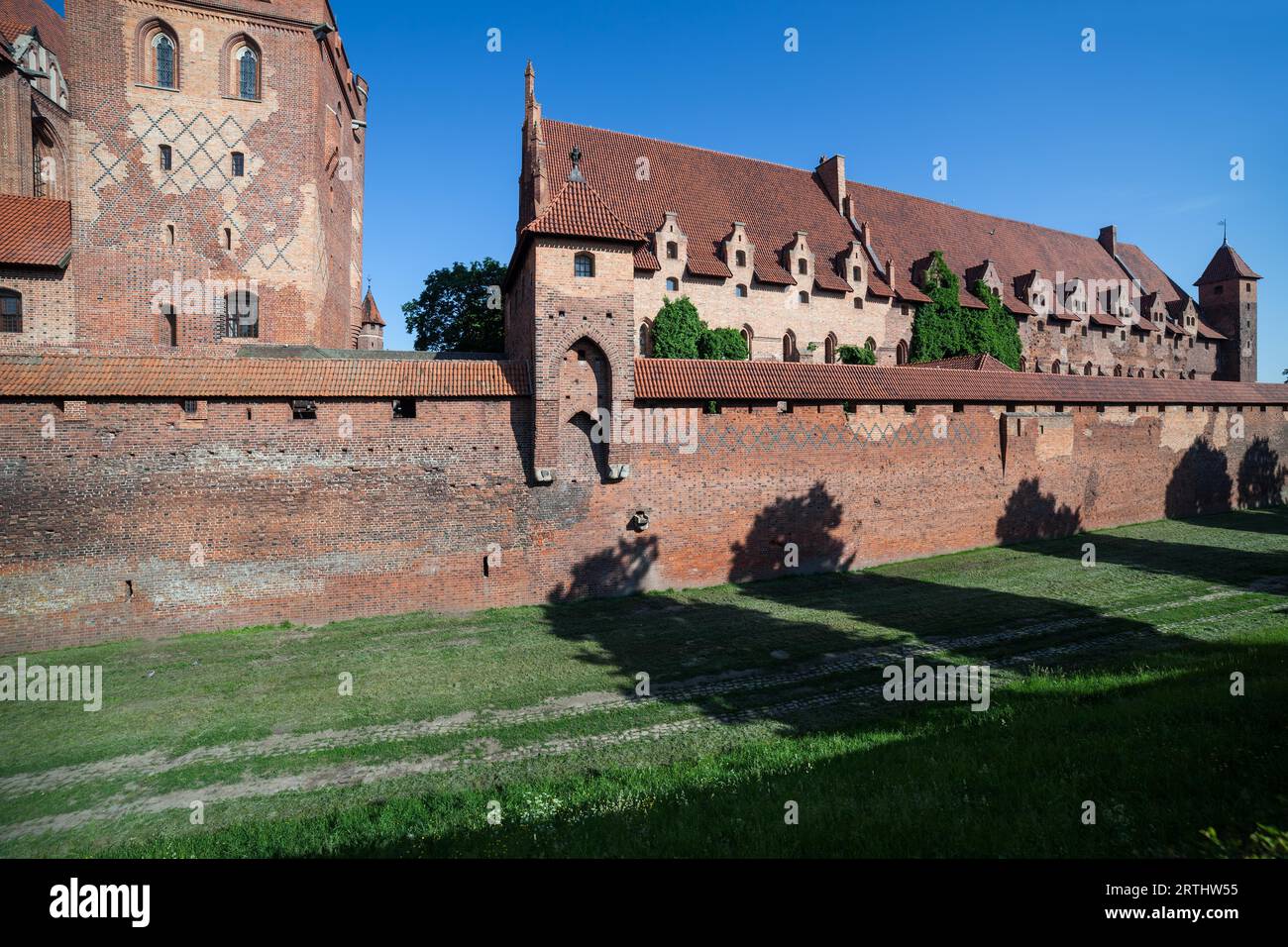Castello di Malbork in Polonia, costruito per ordine dei Cavalieri Teutonici, risalente al XIII secolo Foto Stock