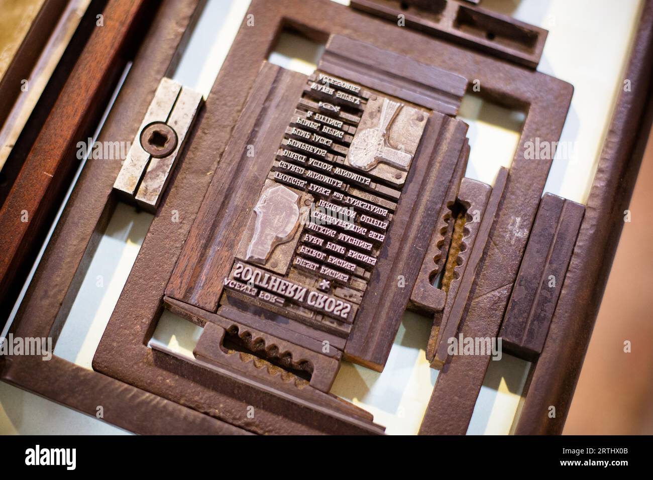 Metodi di stampa tipografica vintage in Australia Foto Stock