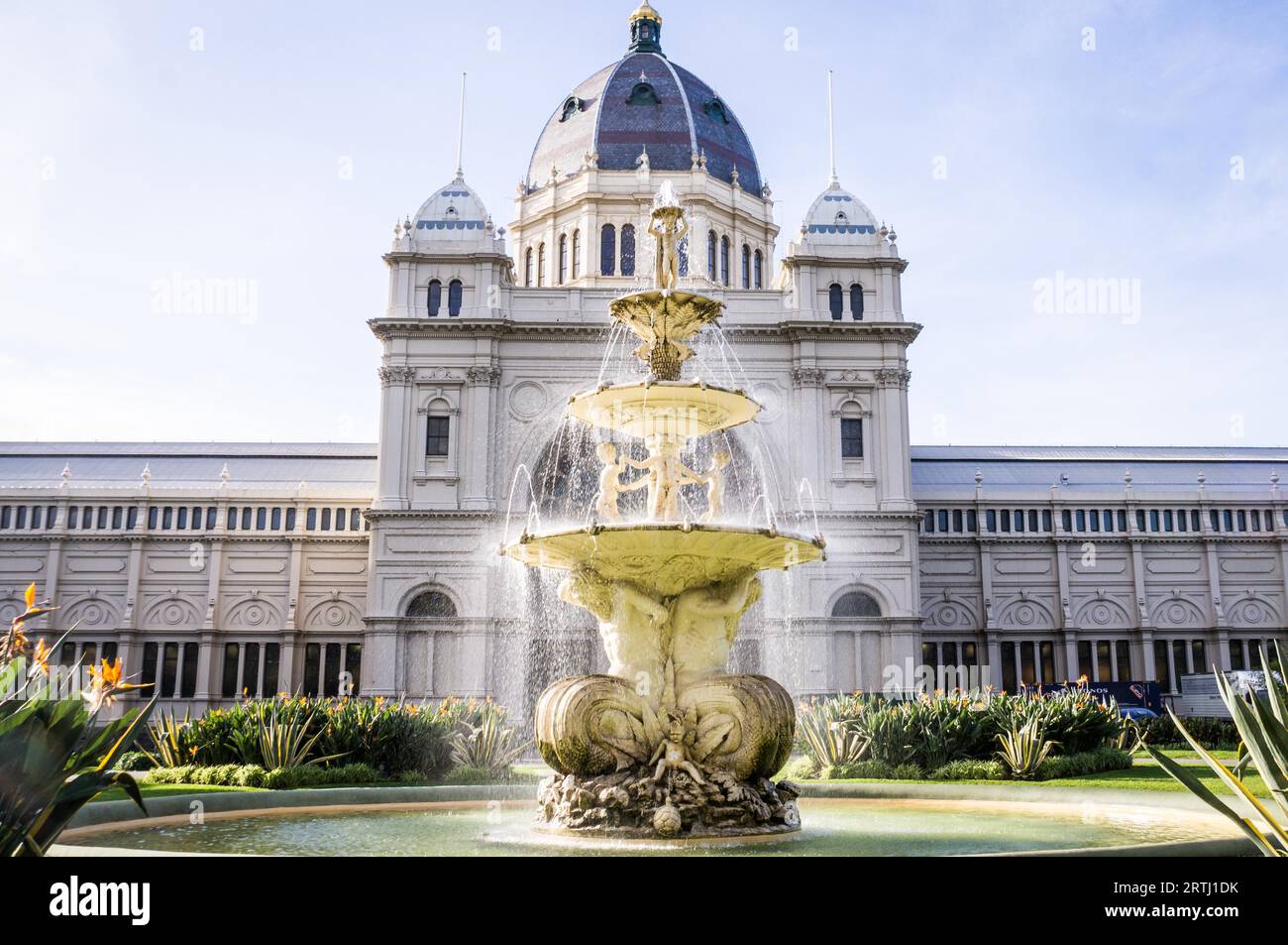 Royal Exhibition Building a Carlton Gardens a Melbourne, Victoria, Australia. Il primo edificio in Australia ad essere riconosciuto patrimonio dell'umanità dall'UNESCO Foto Stock