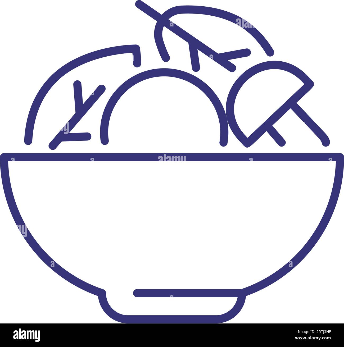 Insalata di lattuga e linea di funghi Illustrazione Vettoriale