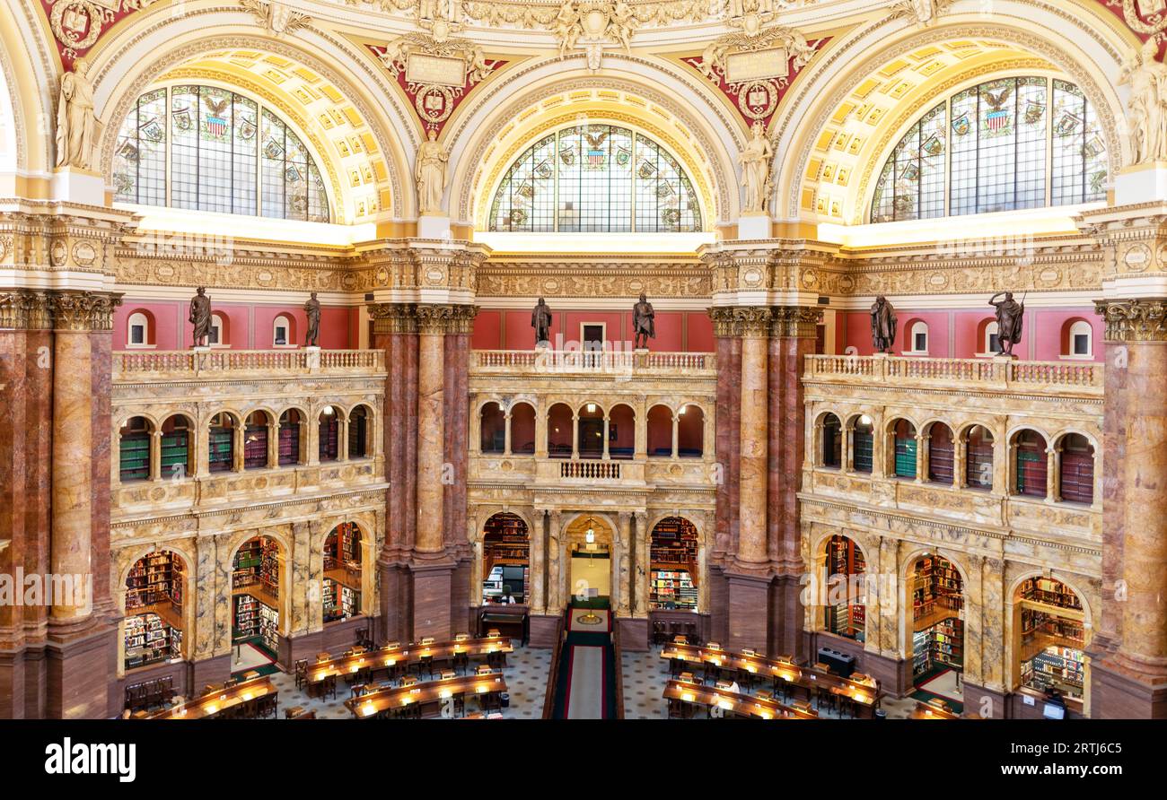 L'interno della Biblioteca del Congresso Washington DC USA Foto Stock