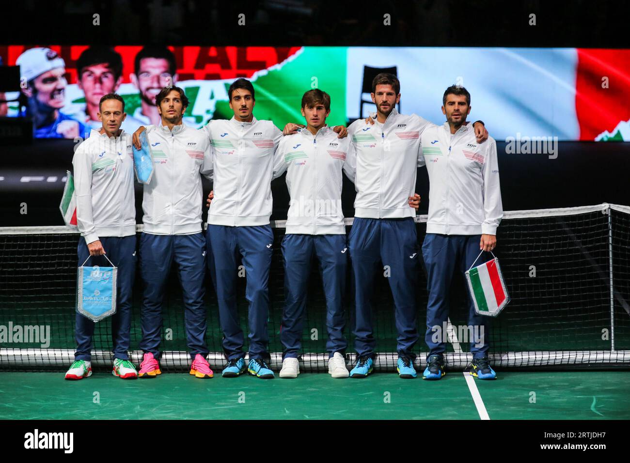 Bologna, Italia. 13 settembre 2023. Team Italia Coppa Davis Bologna durante la Coppa Davis 2023 - Canada vs Italia, International Tennis Match a Bologna, 13 settembre 2023 crediti: Independent Photo Agency/Alamy Live News Foto Stock
