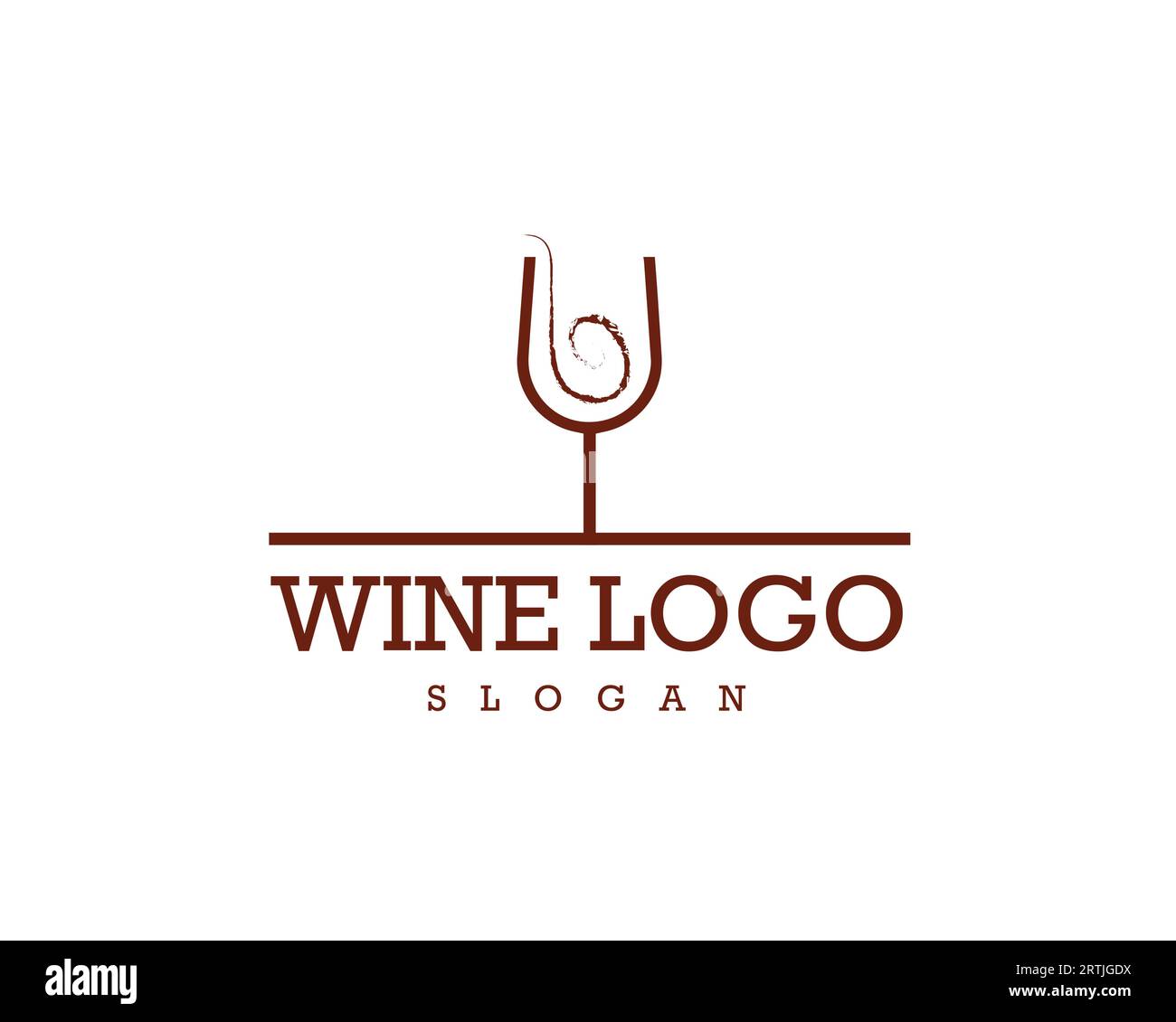 Modello vettoriale di design del logo Wine. Logo del vino. Modello di design del logo del vino. Logo minimale Wine WAVE per azienda Vector e modificabile Illustrazione Vettoriale