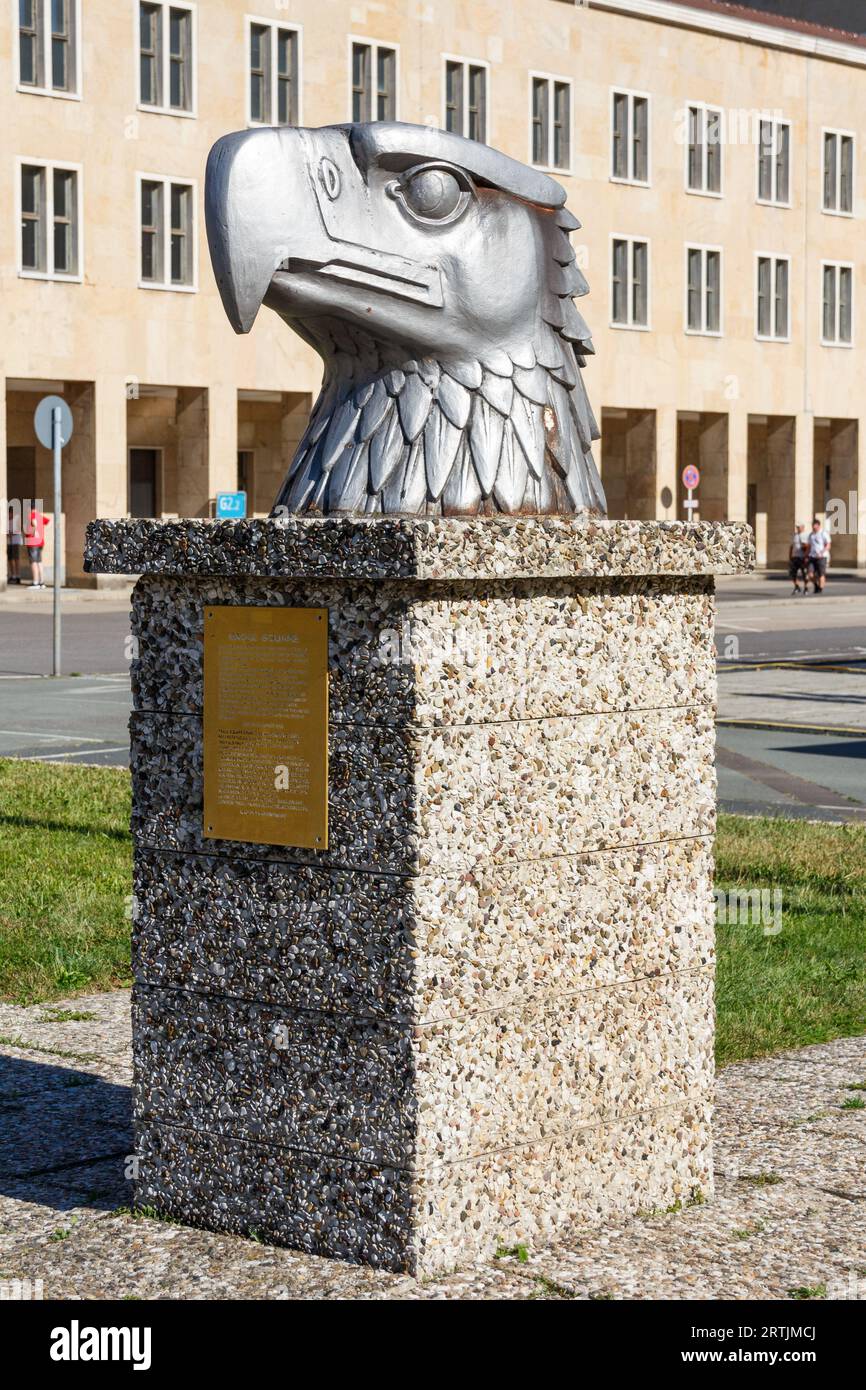 La testa dell'aquila all'aeroporto di Tempelhof, Berlino Foto Stock