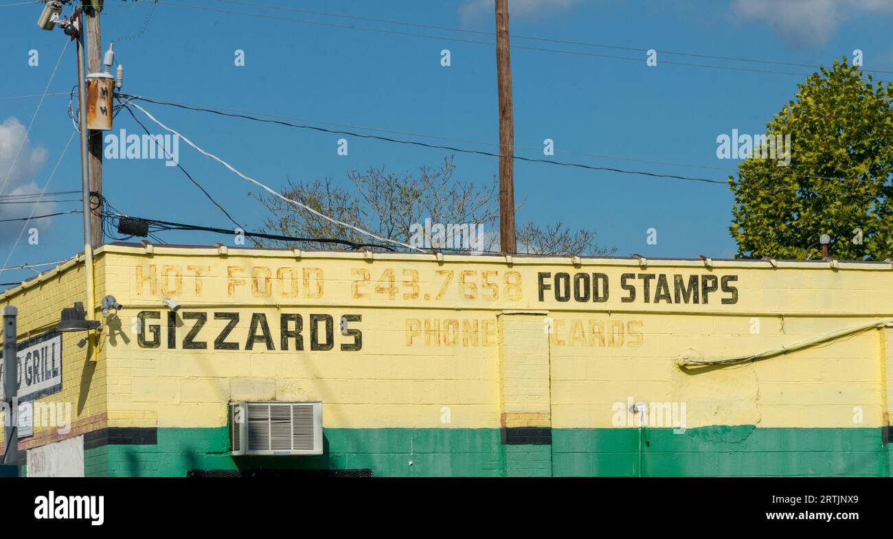 Piatti caldi, bollini, gizzard e schede telefoniche, Wilson, NC Foto Stock