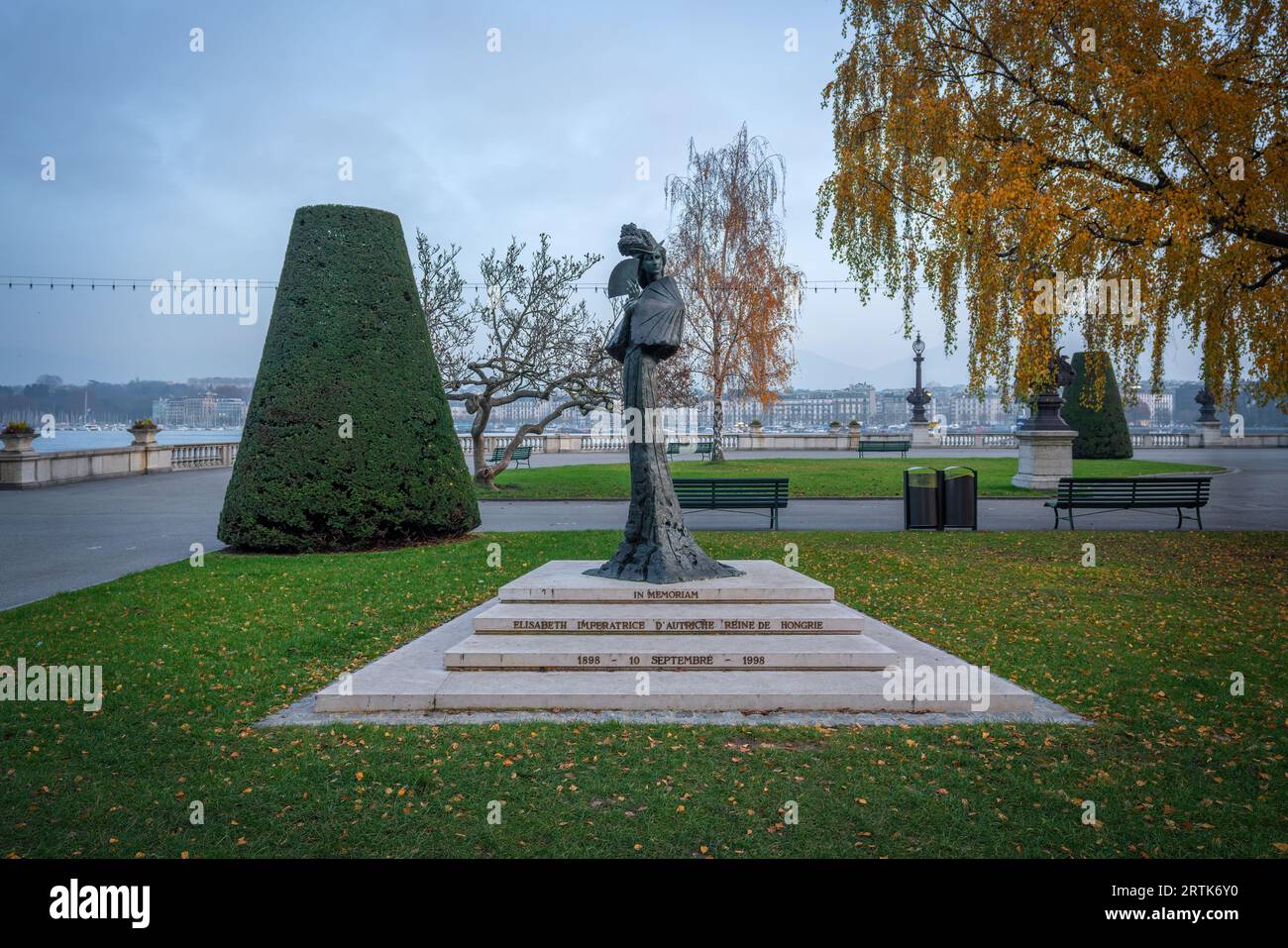 Monumento di Sisi a rotonde du Mont-Blanc - Ginevra, Svizzera Foto Stock