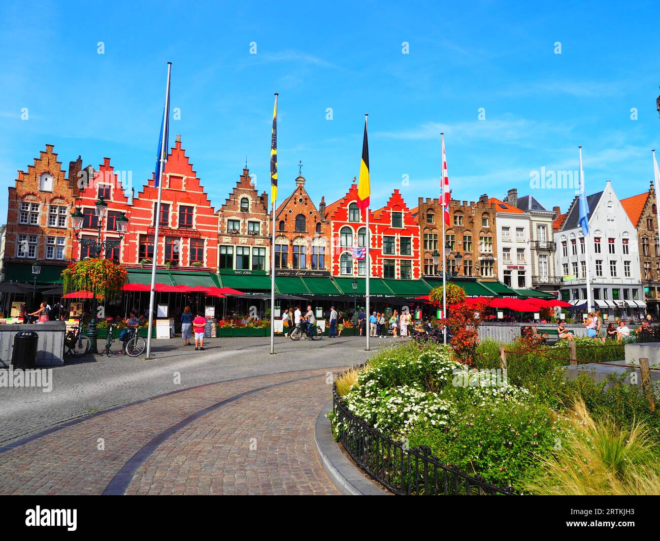 Gita in città a Bruges, Fiandre, Belgio - attrazioni della vecchia città anseatica Foto Stock