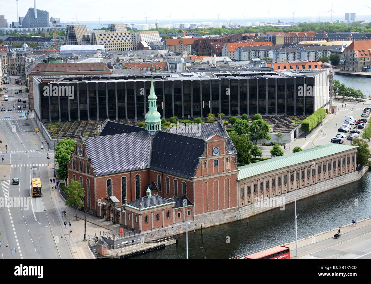 Veduta aerea della Chiesa di Holmen, Copenaghen, Danimarca. Foto Stock