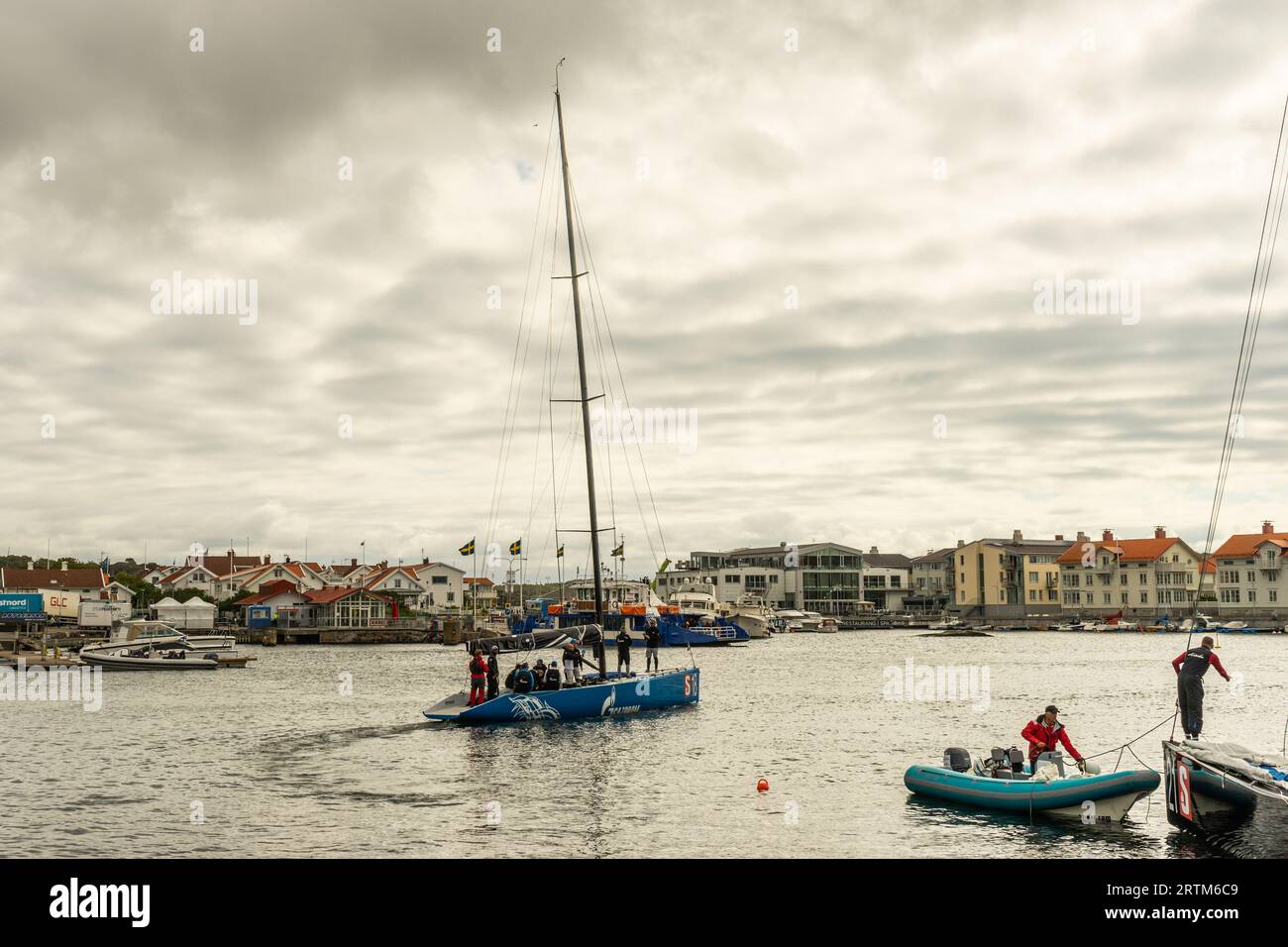 Report fotografico della RC44 Cup a Marstrand in Svezia con azione a bordo. Foto Stock