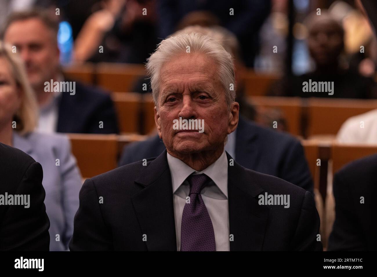 Michael Douglas partecipa all'apertura dell'evento stampa del Perelman Performing Arts Center e al taglio del nastro a New York il 13 settembre 2023 Foto Stock