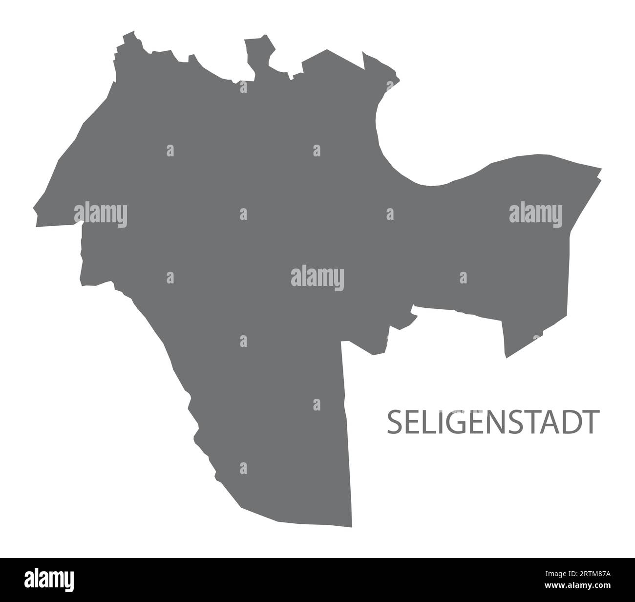 Seligenstadt Mappa della città tedesca illustrazione grigia sagoma della silhouette Illustrazione Vettoriale