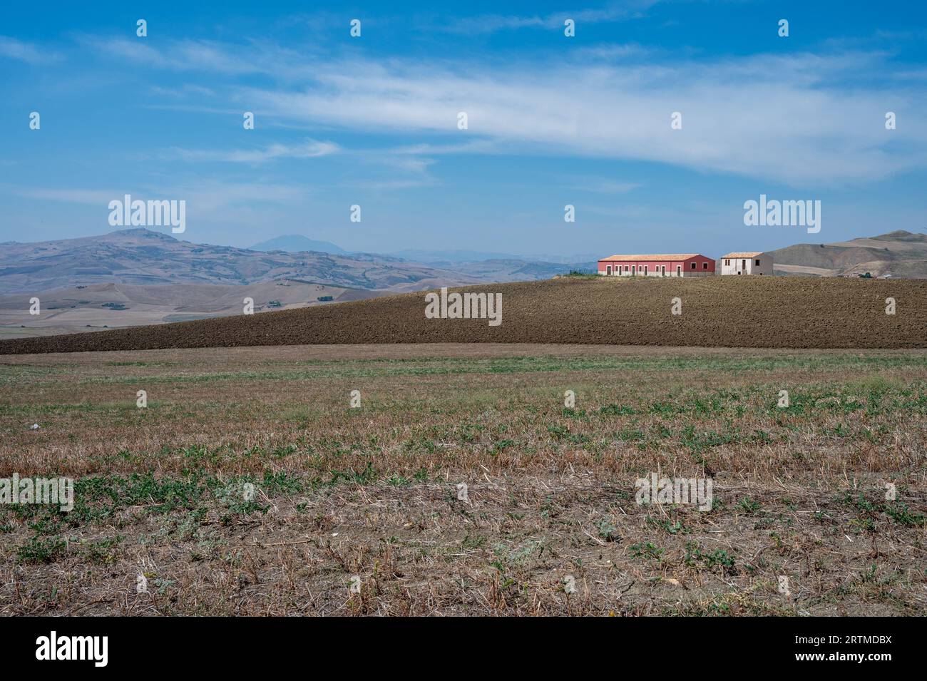 Paesaggio rurale della Sicilia centrale Foto Stock