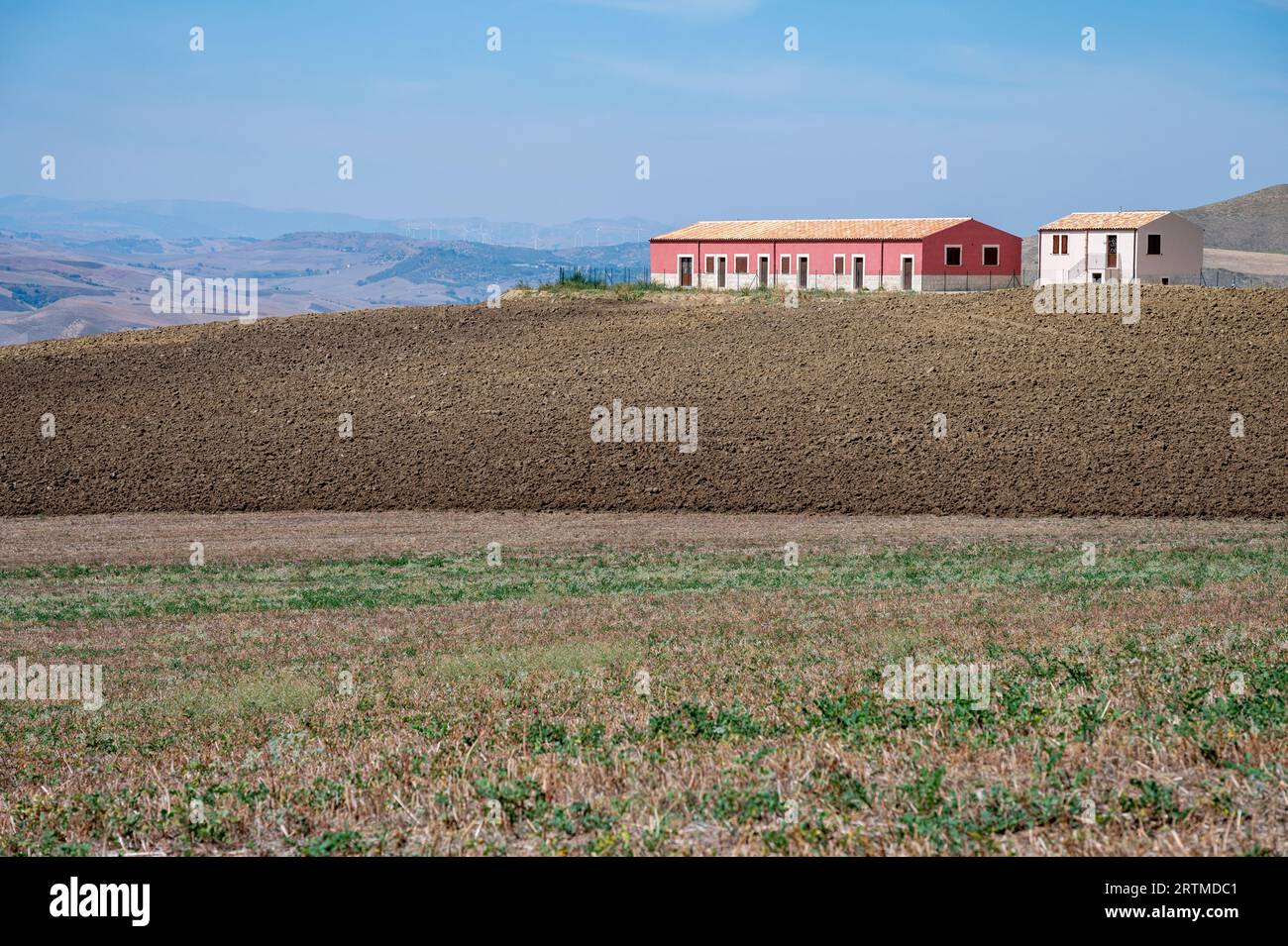 Paesaggio rurale della Sicilia centrale Foto Stock