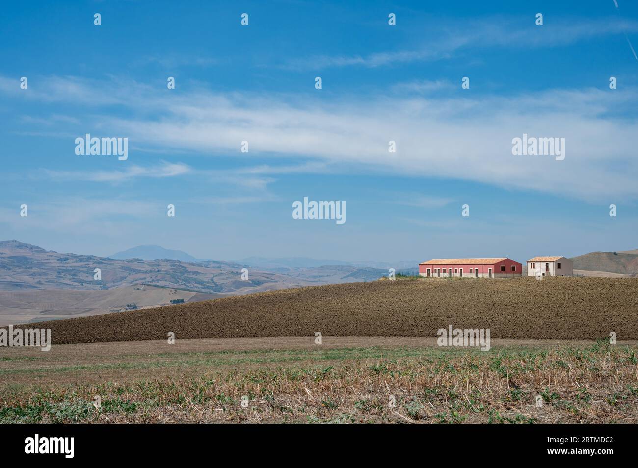 Paesaggio rurale della Sicilia centrale Foto Stock
