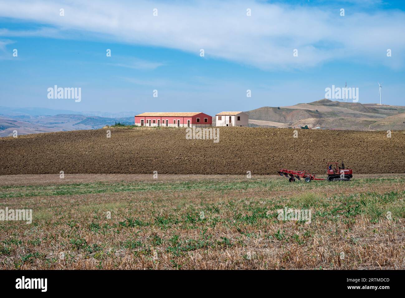Paesaggio rurale della Sicilia centrale Foto Stock